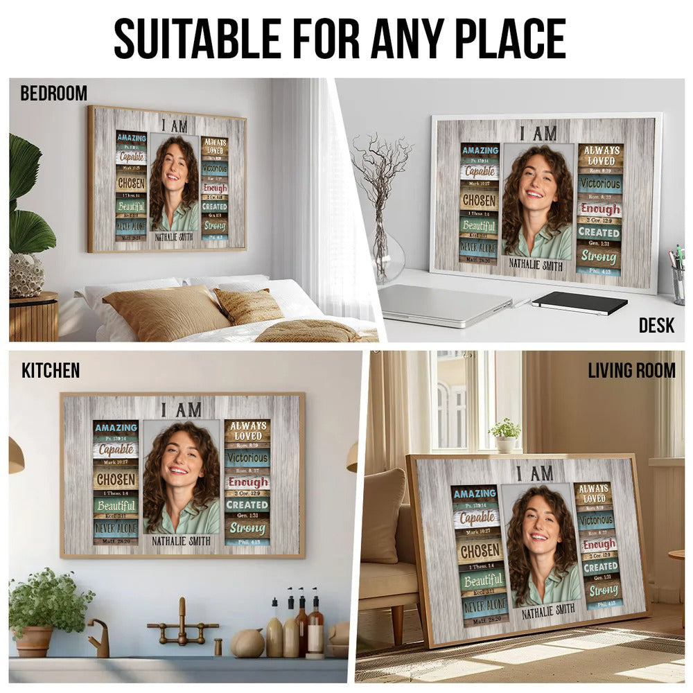 Christian God Says You Are - Personalized Poster/Canvas - Christian Gift, Bible Verses