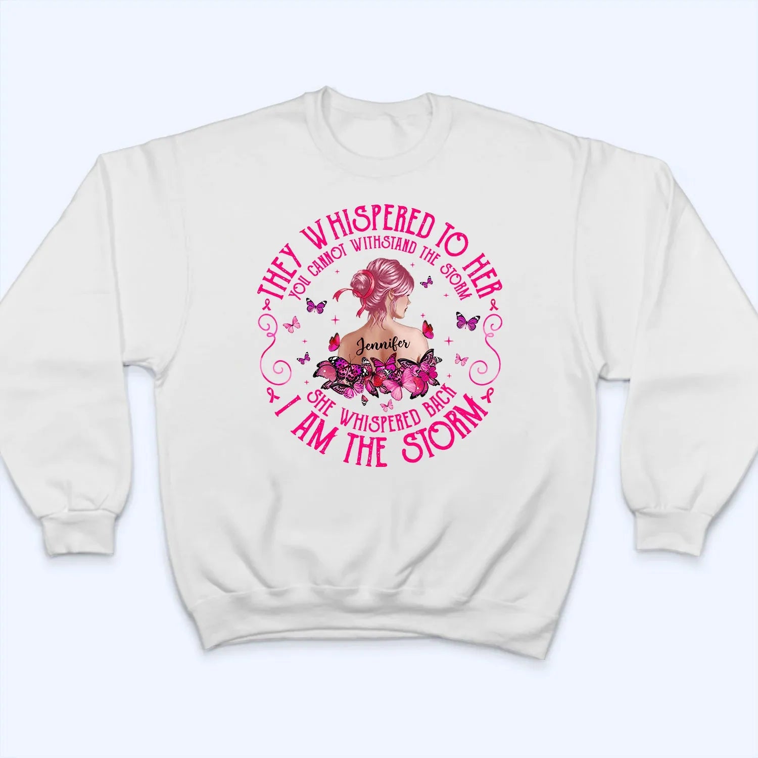 Breast Cancer I Am The Storm - Personalized Custom T Shirt - Gift for Breast Cancer Warrior, Breast Cancer Awareness