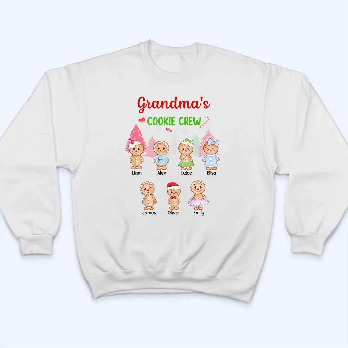 Grandma's Cookie Crew - Personalized Custom T Shirt - Christmas Gift For Grandma/Nana/Mimi, Mom, Wife, Grandparent