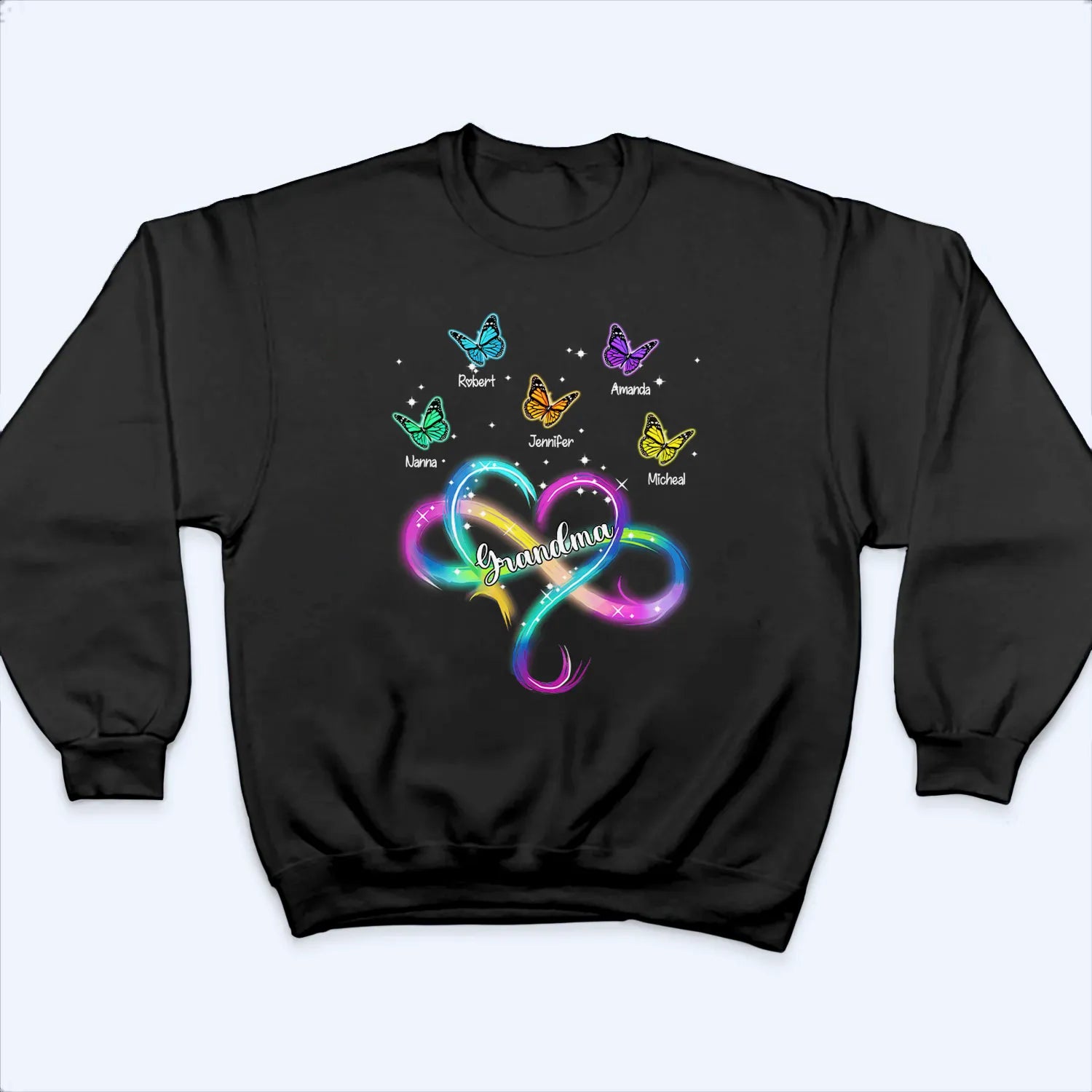 Grandma Infinity Heart - Personalized Custom T Shirt - Gift for Grandma/Nana/Mimi, Mom, Wife, Grandparent 5