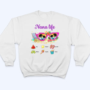 Grandma Life Sunglasses Beach Vibes Summer Vacation - Personalized Custom T Shirt - Gift for Grandma/Nana/Mimi, Mom, Wife, Grandparent - Suzitee Store
