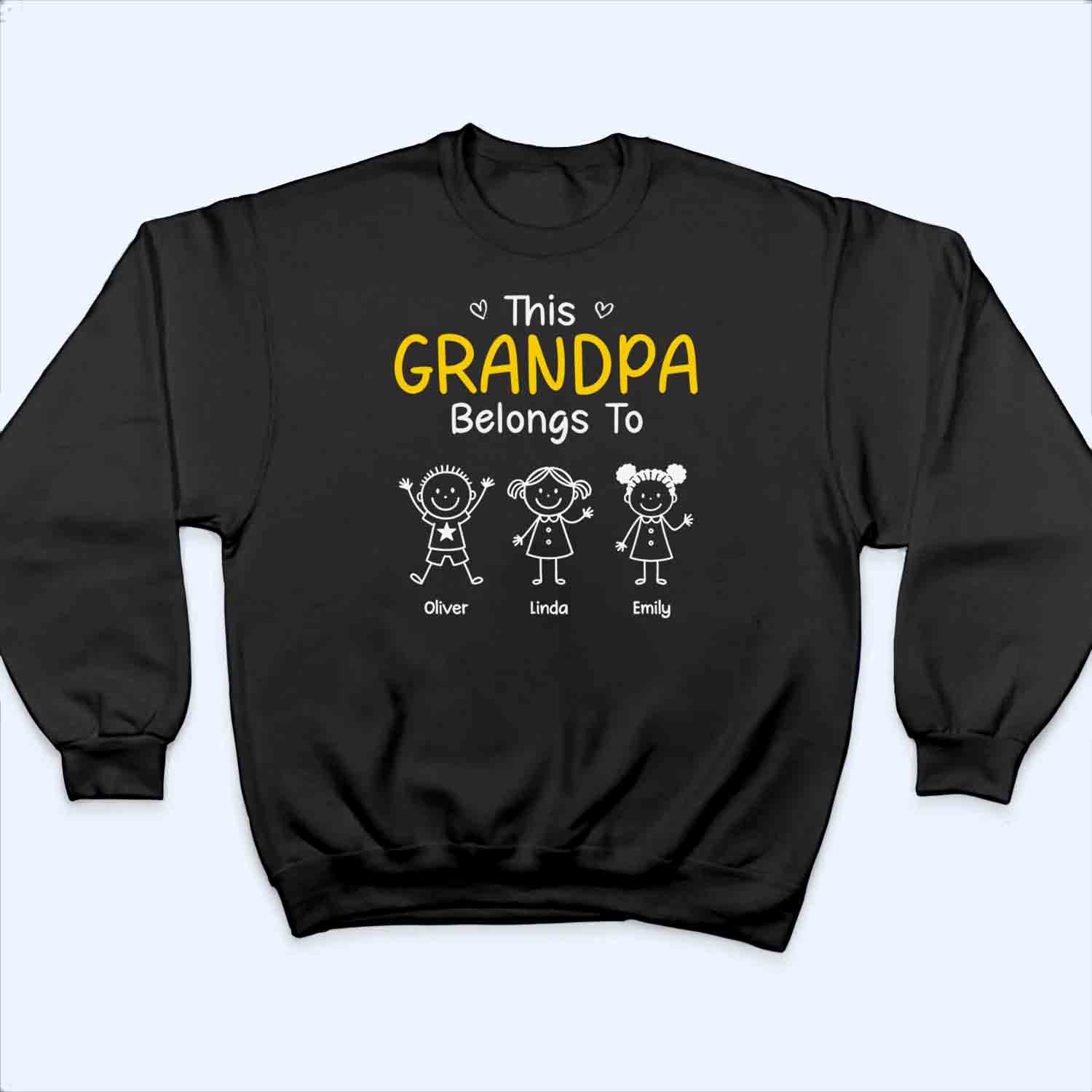 This Grandpa/Grandma Belongs To - Personalized Custom T Shirt - Gift For Grandpa/Grandma, Mom/Dad
