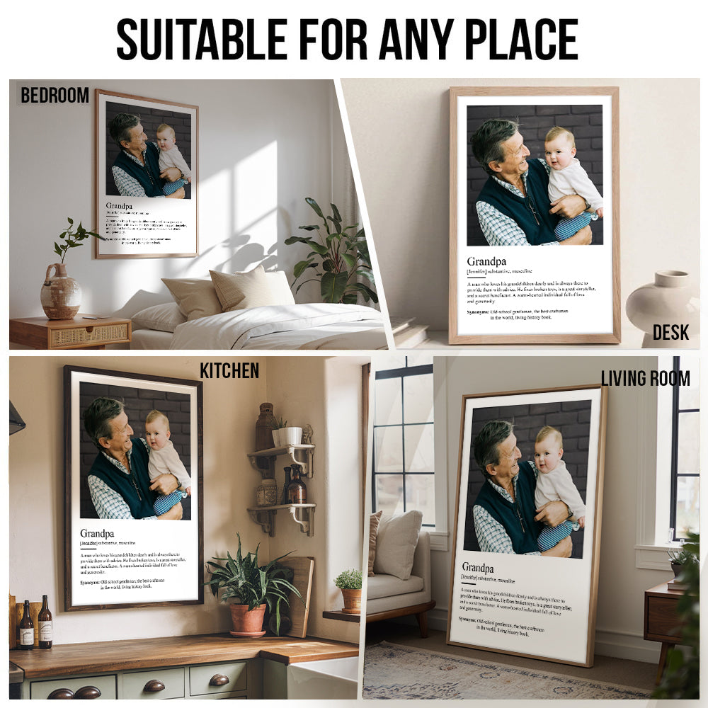 Custom Photo Grandpa Definition - Personalized Poster/Canvas - Father's Day Gift For Grandpa, Grandfather