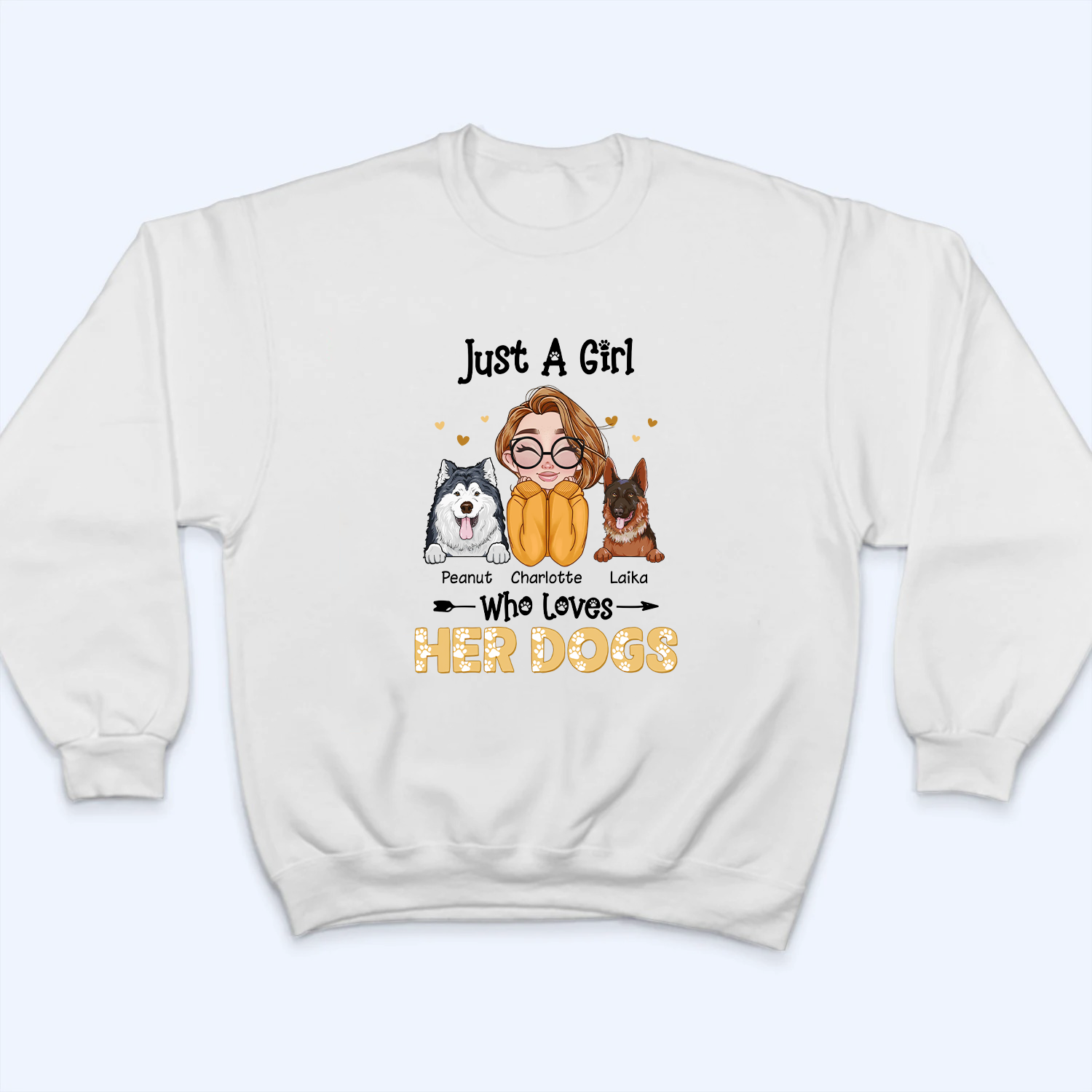 Just A Girl Who Loves Her Dogs - Personalized Custom T Shirt - Gift for Women, Dog Mom, Dog Lovers