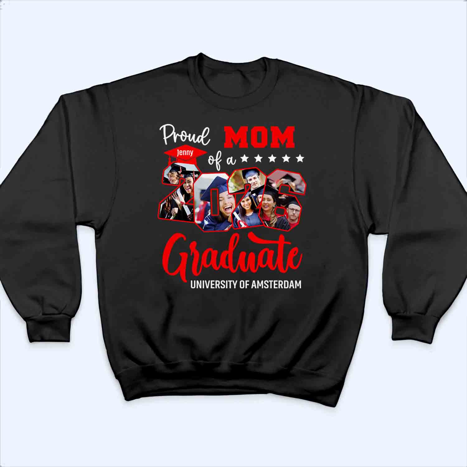 Custom Photo Proud Family Of 2025 Senior Graduation - Personalized Custom T Shirt - Gift for Grandma, Grandpa, Mom, Dad, Brother, Sister, Aunt, Uncle
