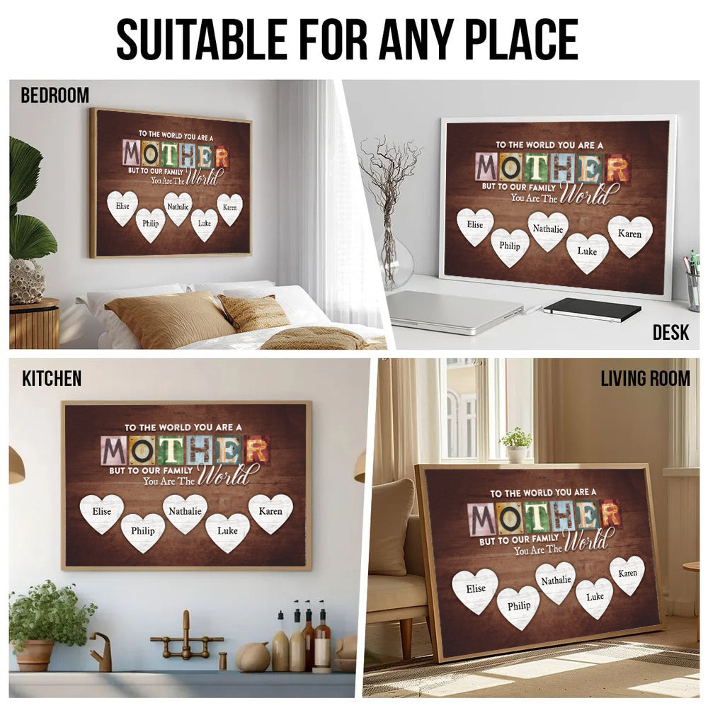 You Are The World - Personalized Poster/Canvas - Gift For Mom, Grandma, Mother's Day