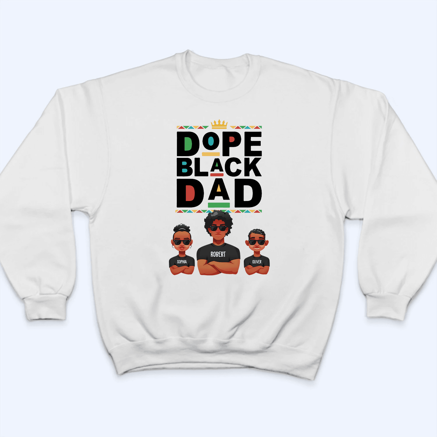 Dope Black Dad - Personalized Custom T Shirt - Father's Day Gift for Black Dad, Grandpa, Daddy, Dada, African American, Black History Month, Juneteenth - Suzitee Store