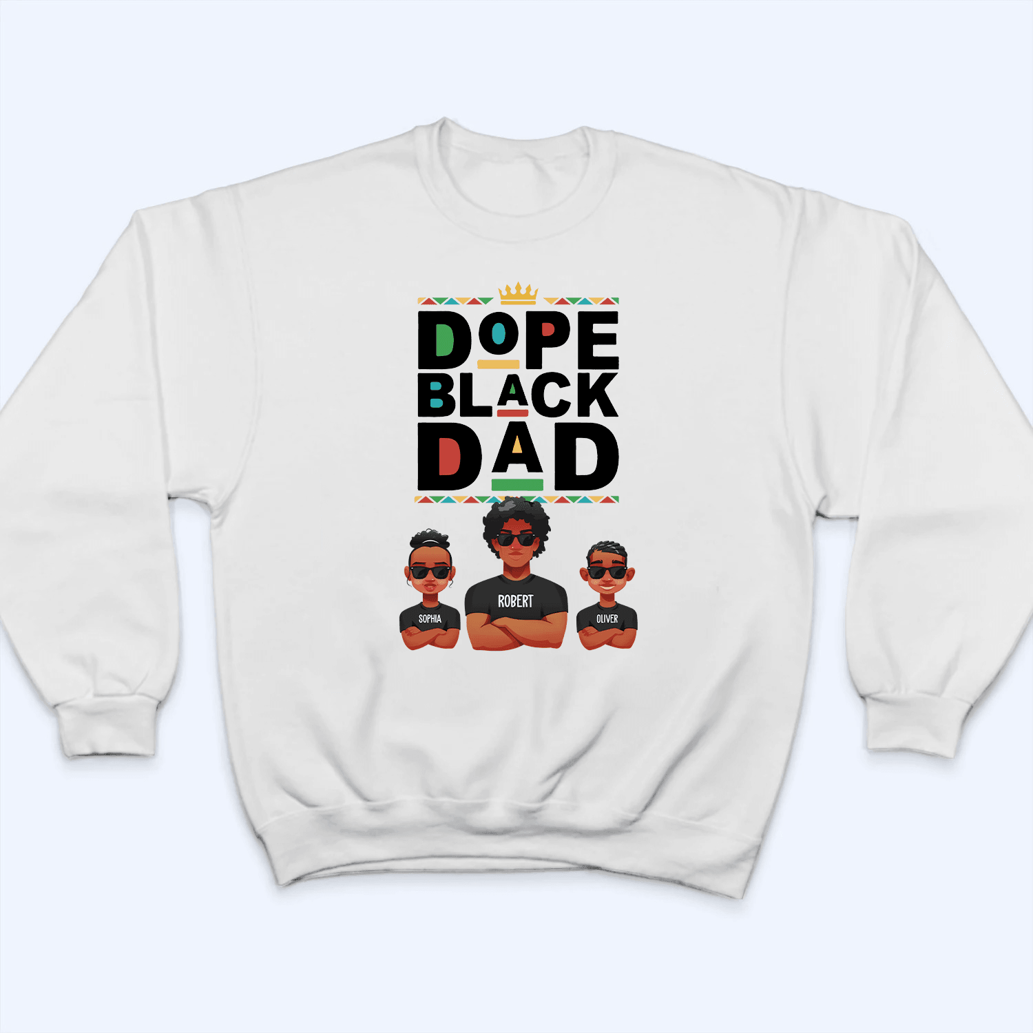 Dope Black Dad - Personalized Custom T Shirt - Father's Day Gift for Black Dad, Grandpa, Daddy, Dada, African American, Black History Month, Juneteenth