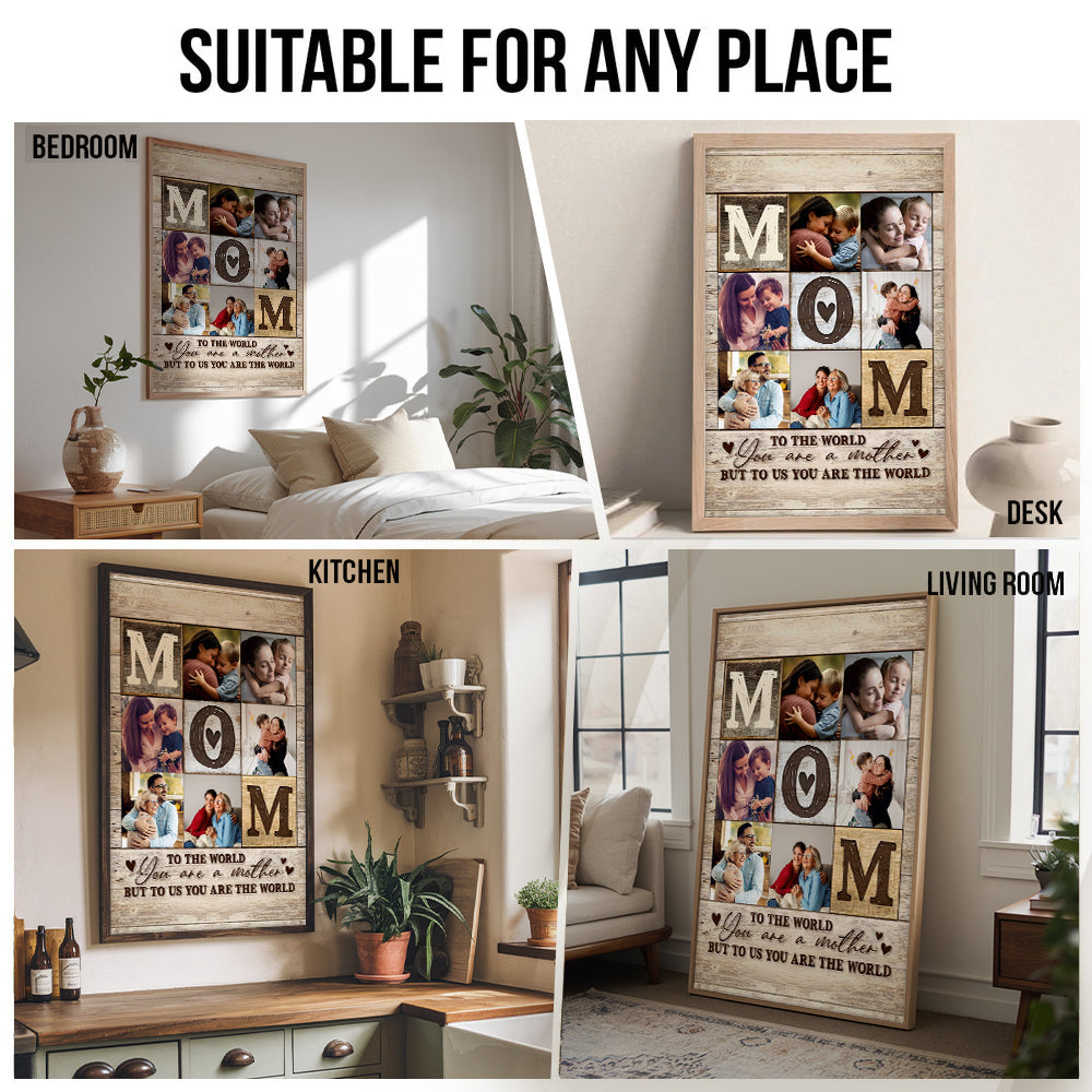 Custom Photo Collage Mom You Are The World poster, kitchen and living room