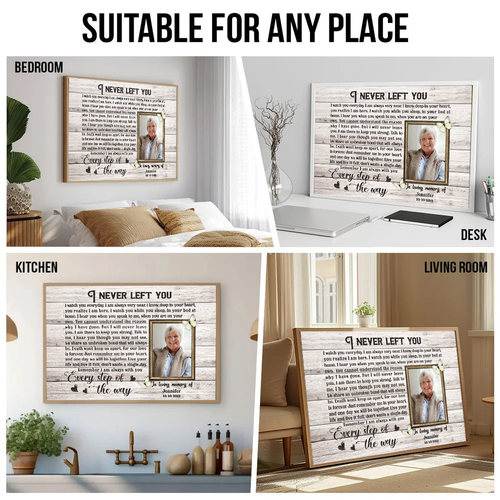 Custom Photo I Never Left You - Memorial Gift - Personalized Canvas Prints For Family Members, Loss of Mom, Dad 4