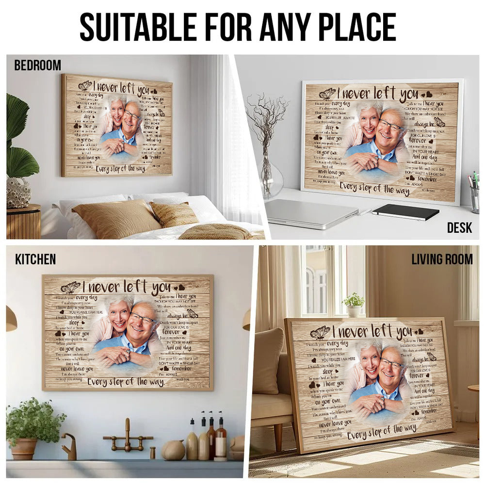 Custom Photo Never Left You - Memorial Gift - Personalized Canvas Prints For Family Members, Loss of Mom, Dad 4