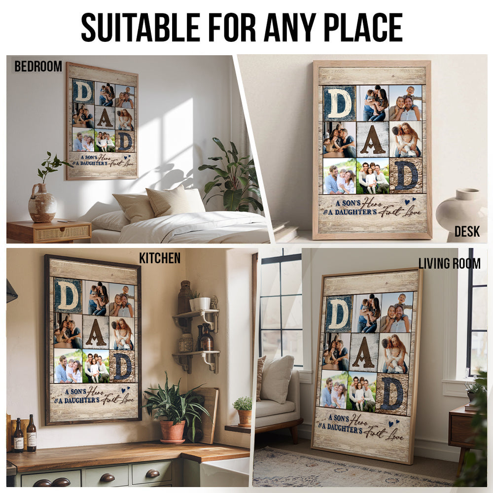Personalized Custom Photo Collage You Are The World canvas print, room placement ideas for bedroom, desk, kitchen and