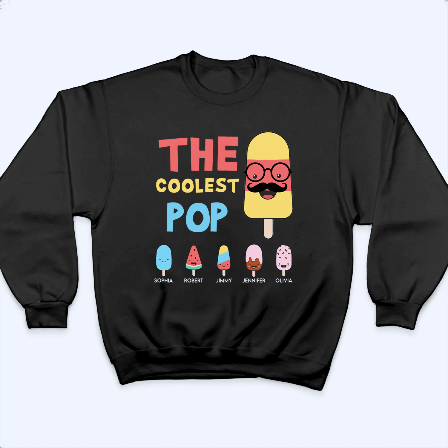 The Coolest Dad Funny Ice Cream - Personalized Custom T Shirt - Father's Day Gift for Dad, Papa, Grandpa, Daddy, Dada