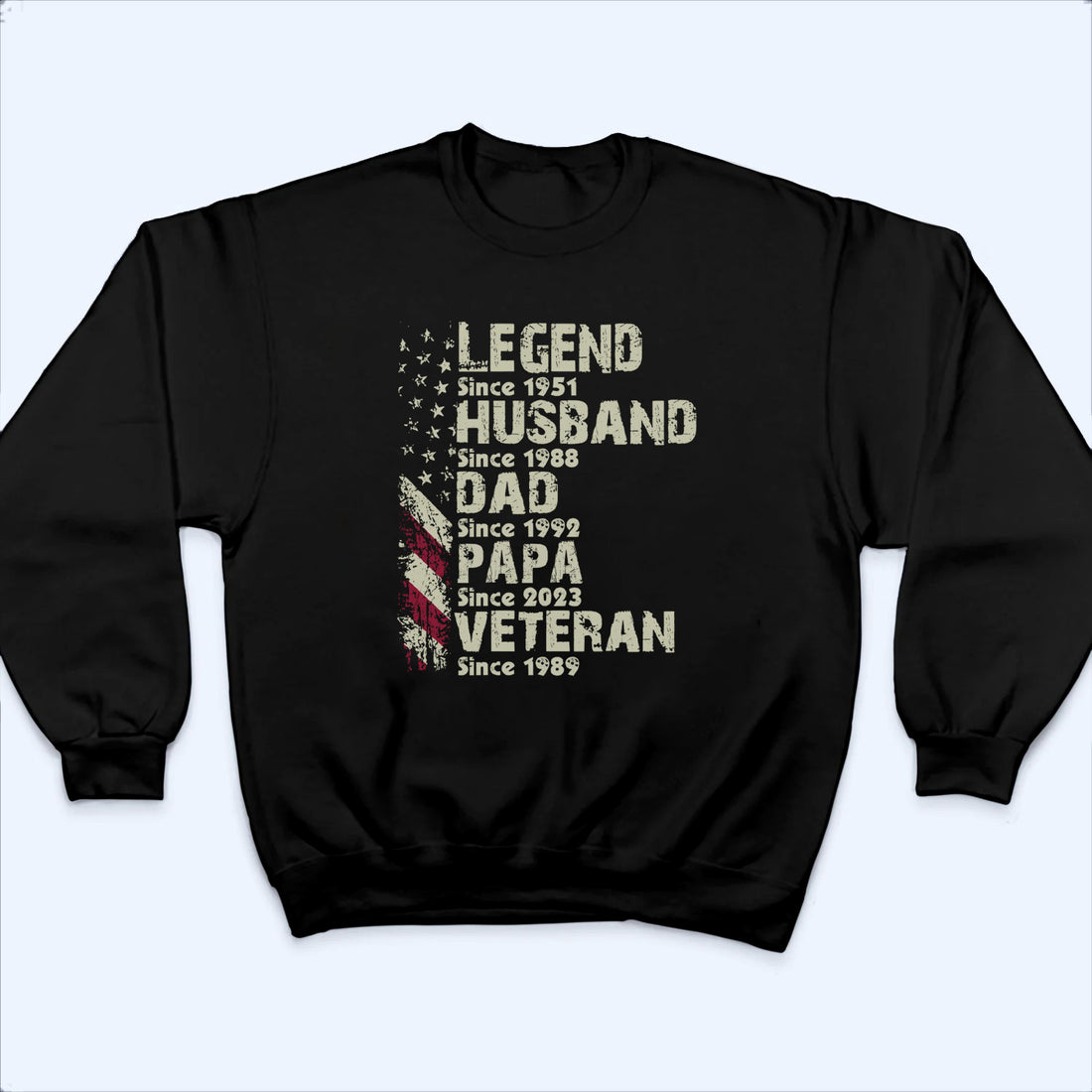 Personalized Legend Husband Dad Papa Veteran Since t-shirt, alternate view 5