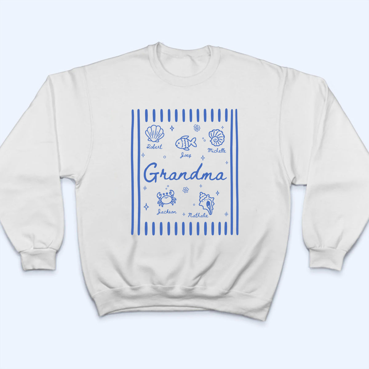 Blue Retro Summer Grandma - Personalized Custom Shirt - Summer Gift For Mom, Grandma