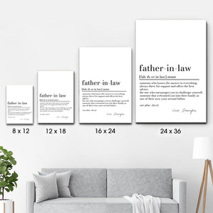Father in Law Definition Print - Personalized Poster/Canvas - Father's Day Gift For Father In Law