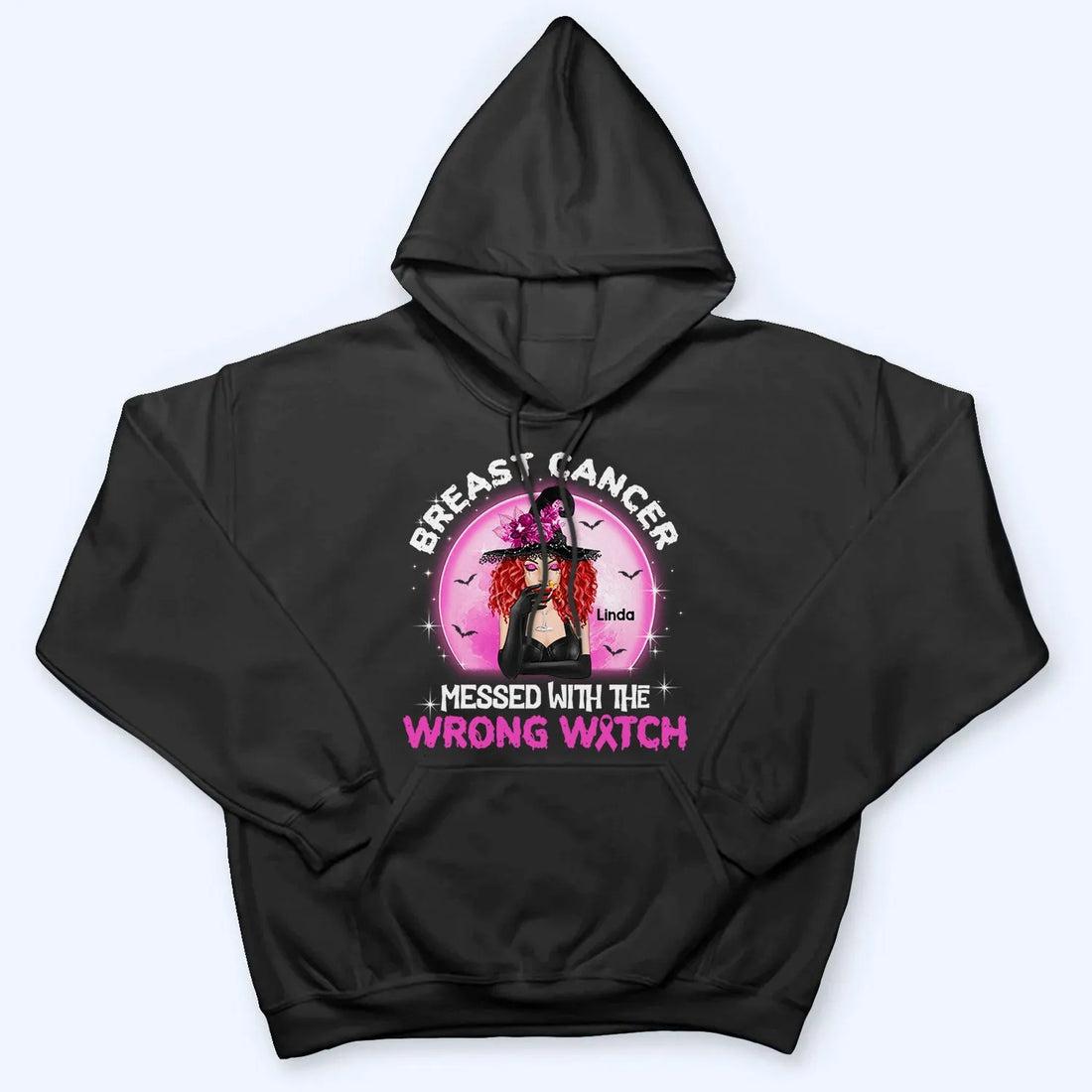 Personalized Breast Cancer Messed With Wrong Witch t-shirt, alternate view 6