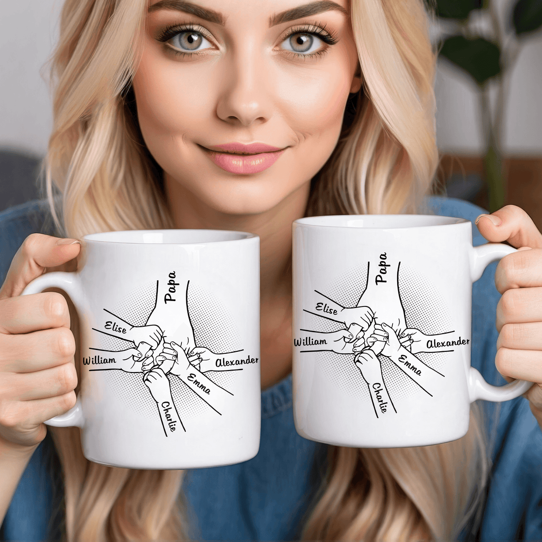 Best Papa Ever Holding Hand - Personalized Mug - Father's Day, Birthday Gift For Dad, Papa, Grandpa - Suzitee Store