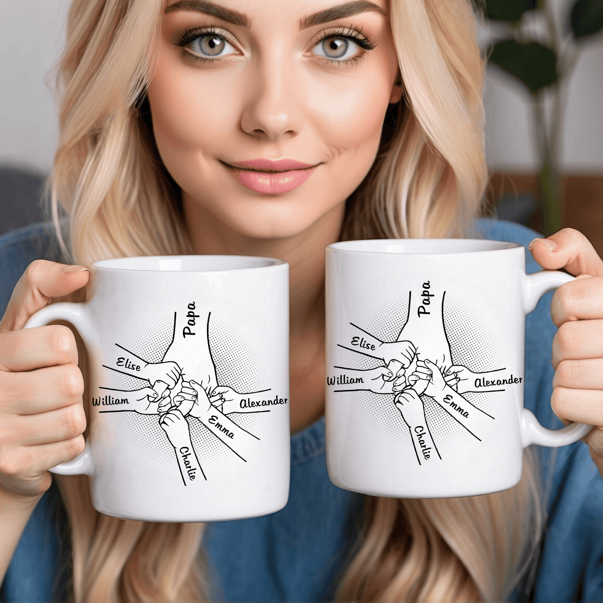 Best Papa Ever Holding Hand - Personalized Mug - Father's Day, Birthday Gift For Dad, Papa, Grandpa - Suzitee Store