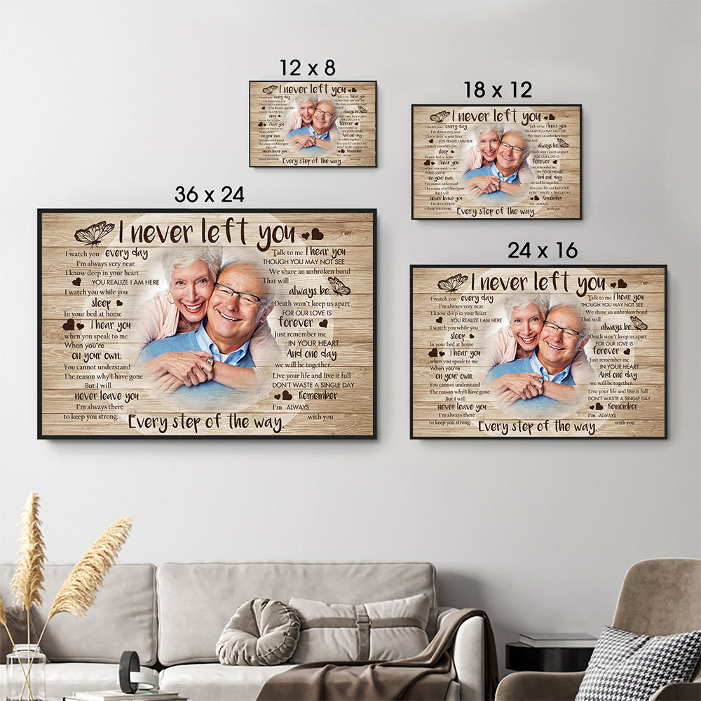 Custom Photo Never Left You - Memorial Gift - Personalized Canvas Prints For Family Members, Loss of Mom, Dad 5