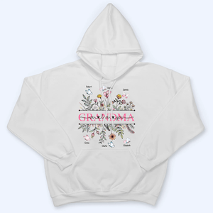 Wildflower Grandma We Love You - Personalized Custom T Shirt - Gift for Grandma/Nana/Mimi, Mom, Wife, Grandparent - Suzitee Store