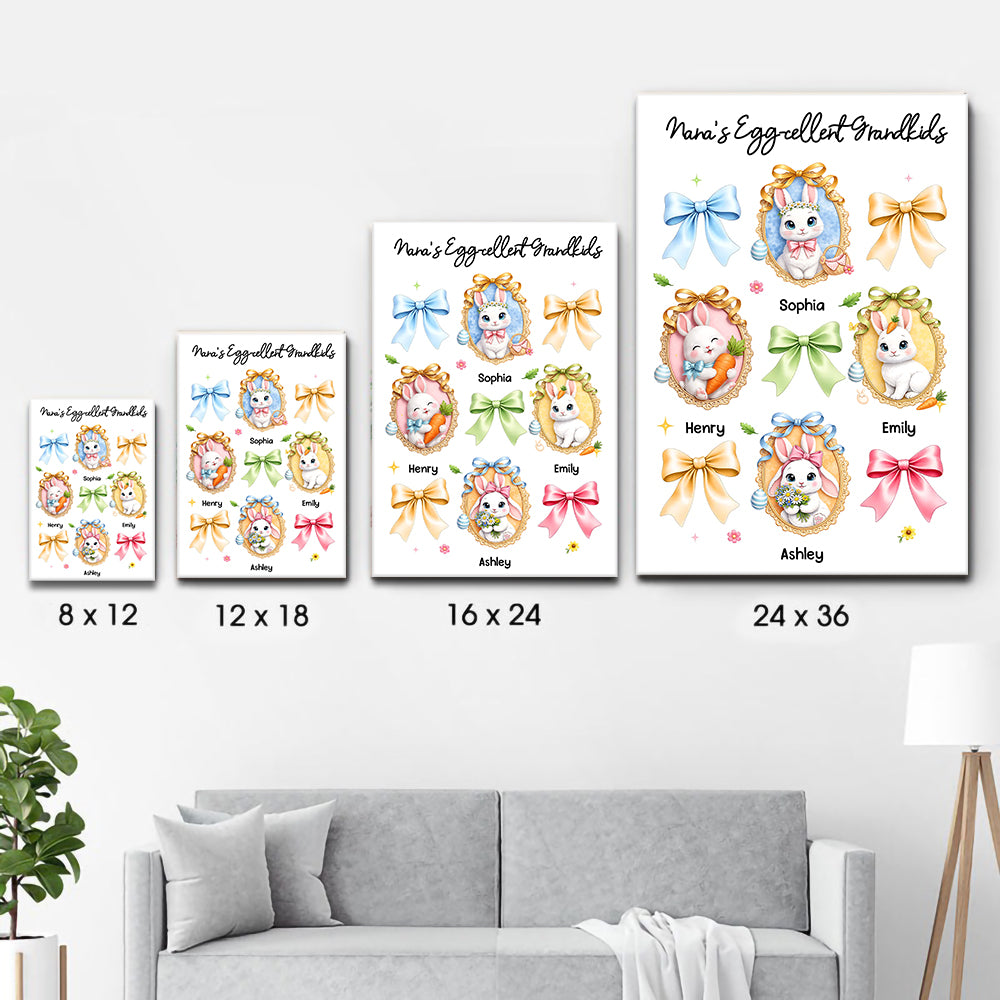 Grandma's Egg-cellent Grandkids - Personalized Poster/Canvas Prints - Easter Gift For Mom, Grandma