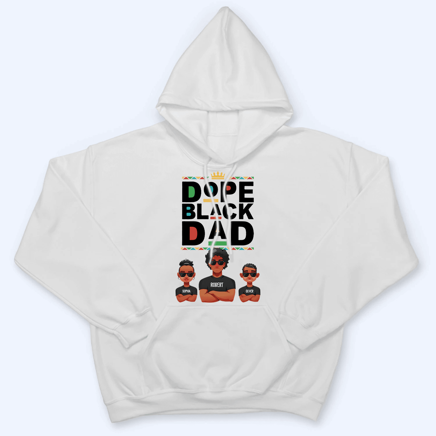 Dope Black Dad - Personalized Custom T Shirt - Father's Day Gift for Black Dad, Grandpa, Daddy, Dada, African American, Black History Month, Juneteenth