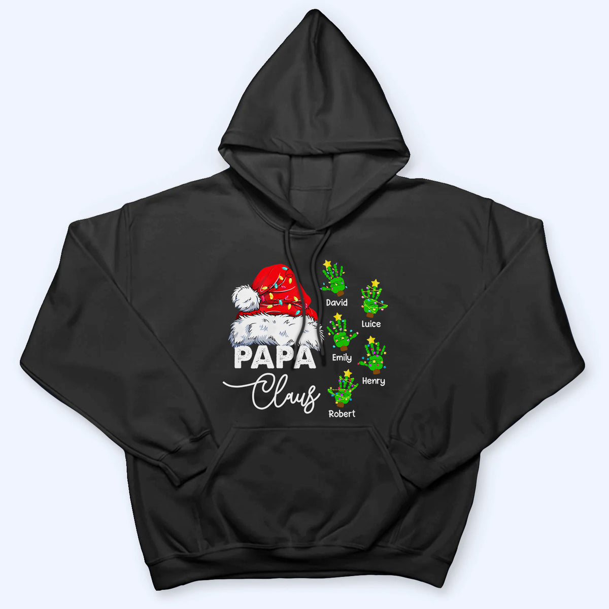 Grandpa Christmas Papa Claus - Personalized Custom T Shirt - Christmas Gift for Grandma/Grandpa, Grandparent