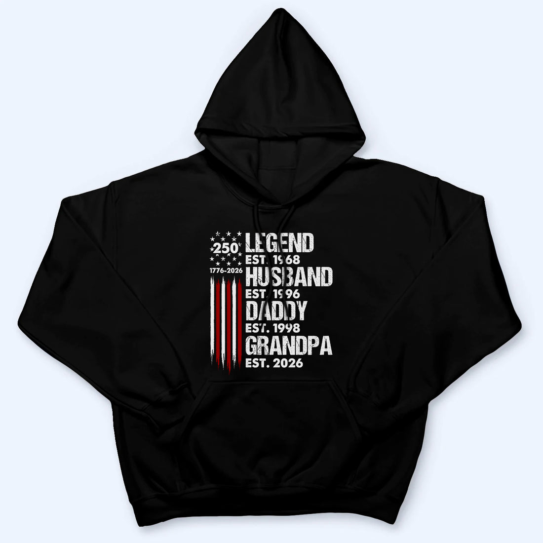 Personalized Proud Grandpa Legend Nation Flag t-shirt, alternate view 5