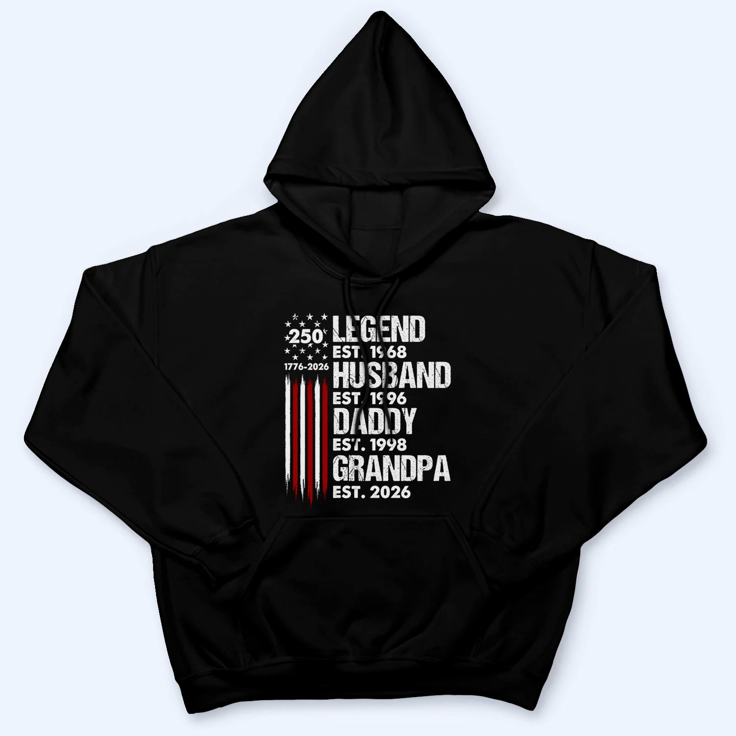 Proud Grandpa Legend Nation Flag - Personalized Custom T-Shirt - American 250th Anniversary Gift For Grandpa