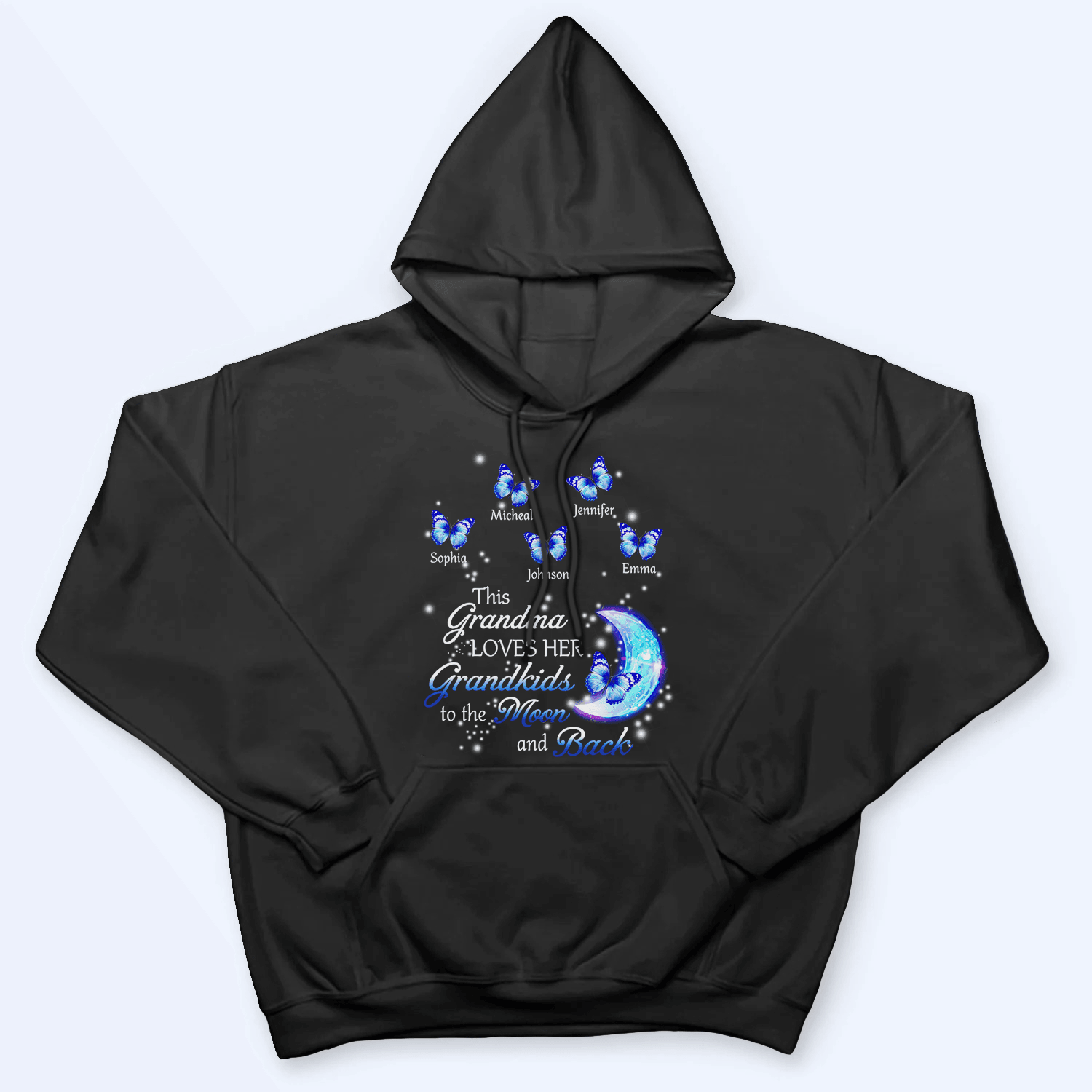 Custom Grandma T-shirt - Loves To The Moon & Back - Family Personalized Unisex, Hoodie, Sweatshirt - Mother’s Day, Birthday Gift For Mom, Grandma