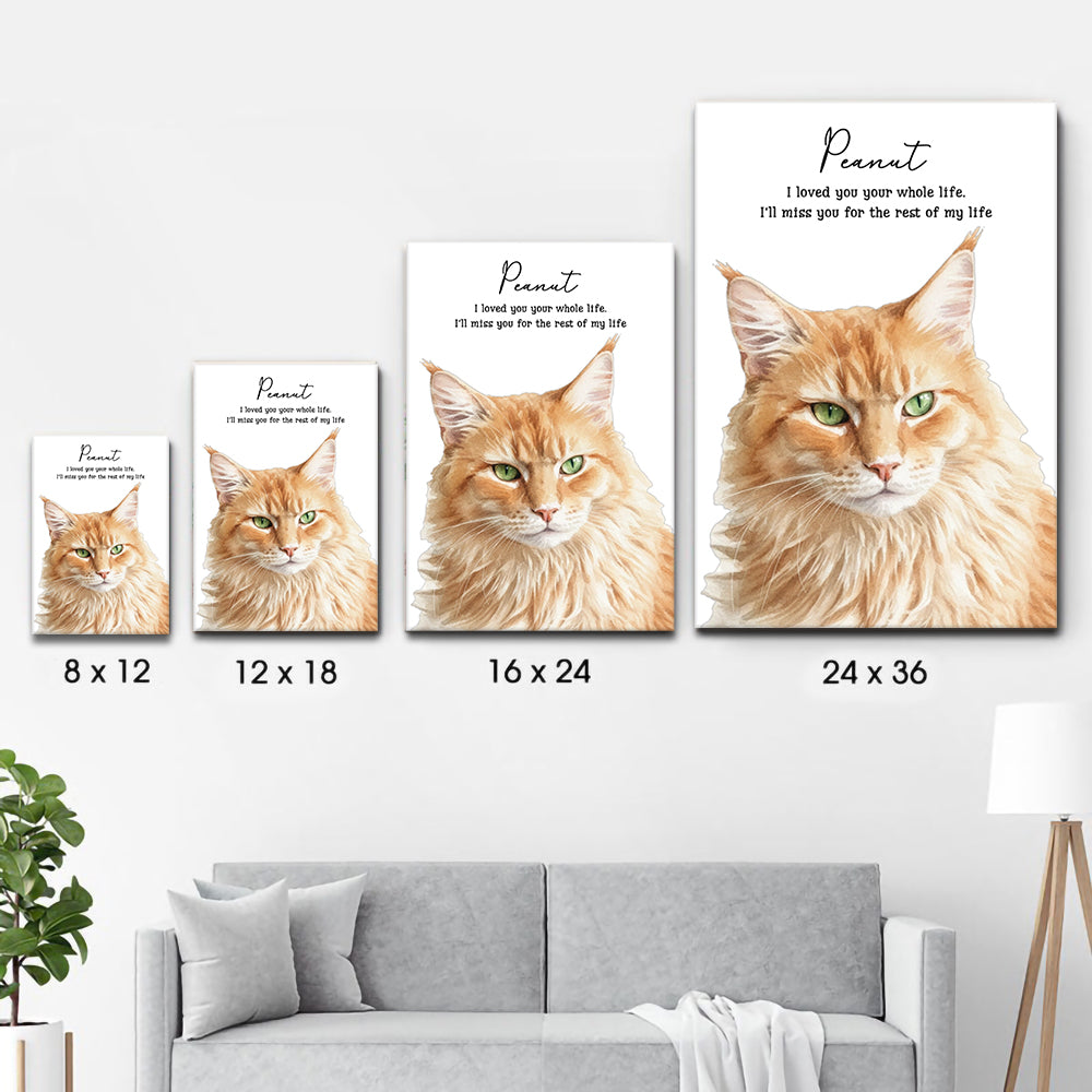Custom Photo Realistic Watercolor Art Memorial Dog Cat - Personalized Poster/Canvas Prints - Sympathy Gift For Pet Owners, Pet Lovers