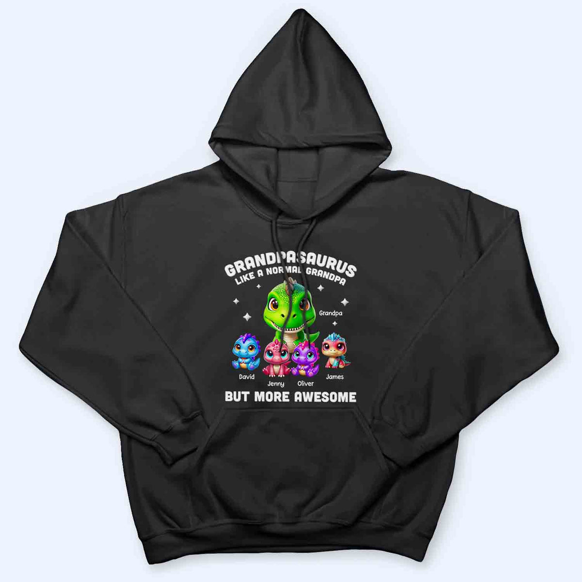 Daddysaurus Grandpasaurus 3D Dinosaurs - Personalized Custom T Shirt - Father's Day Gift for Dad, Papa, Grandpa, Daddy, Dada