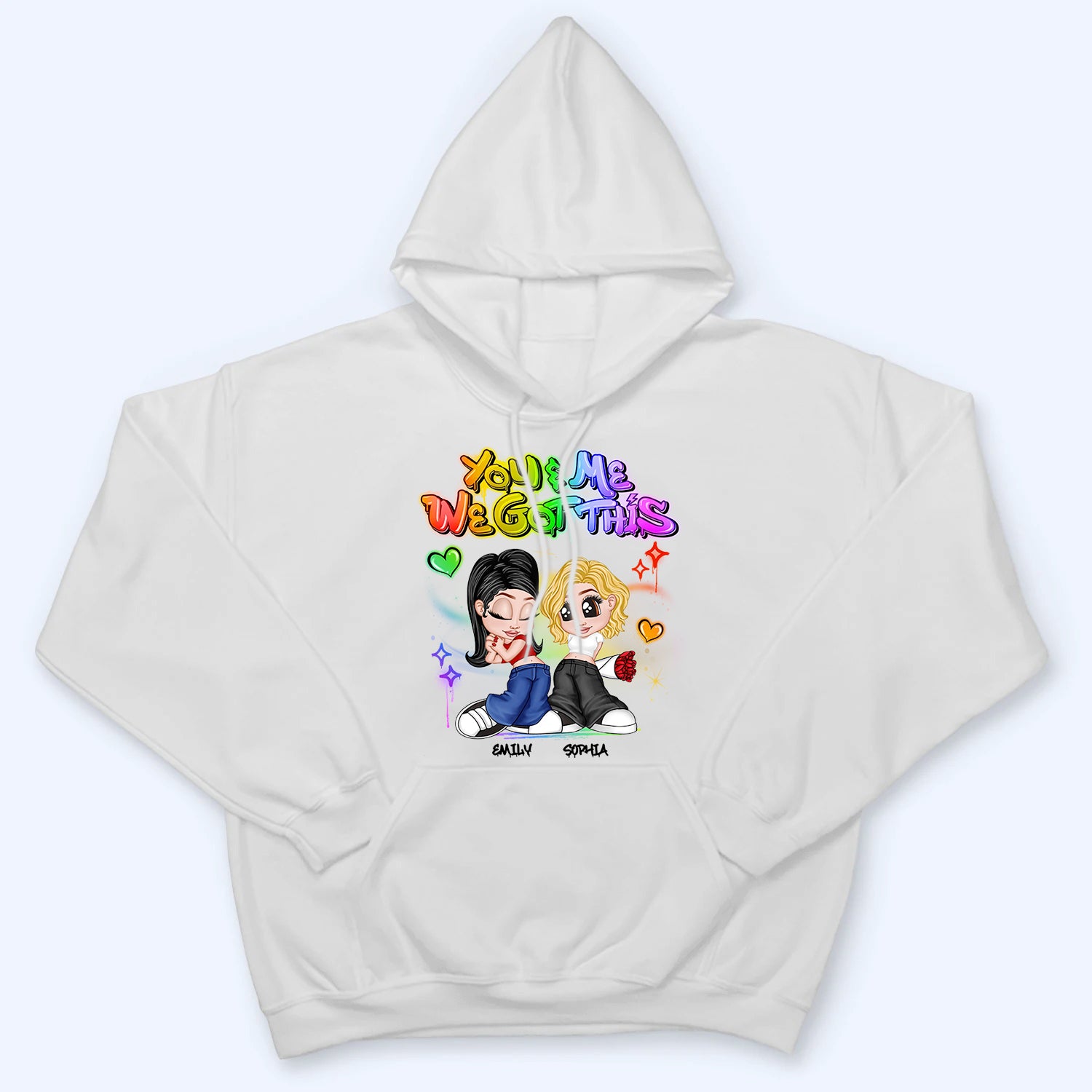 LGBT Y2K Couple Personalized Custom T Shirt -  Gift For Her/Him, Husband/Wife, Couples on Anniversary, Pride Month