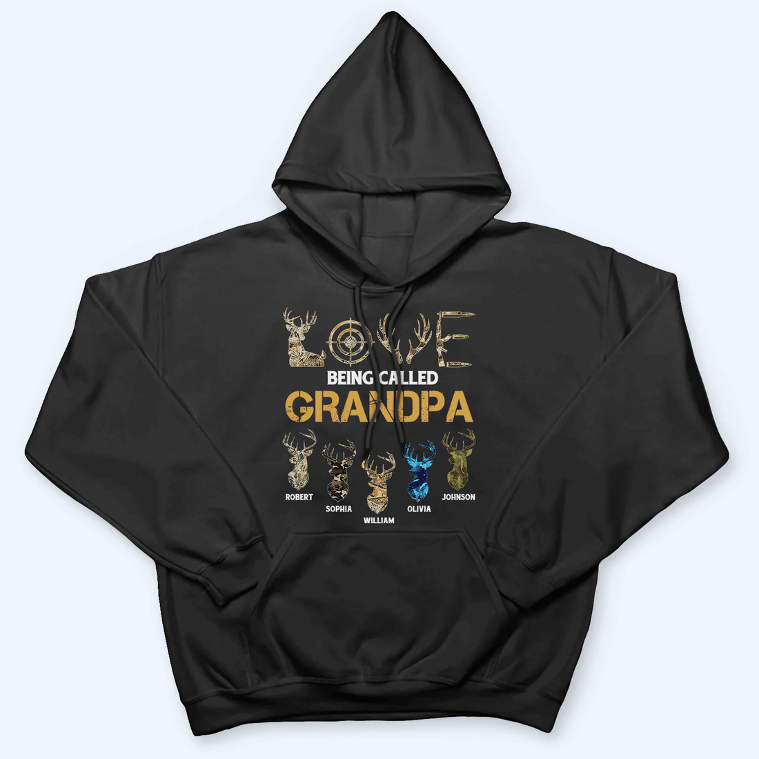Personalized Love Being Called Grandpa Hunting Grandpa with Kids Names t-shirt, alternate view 6