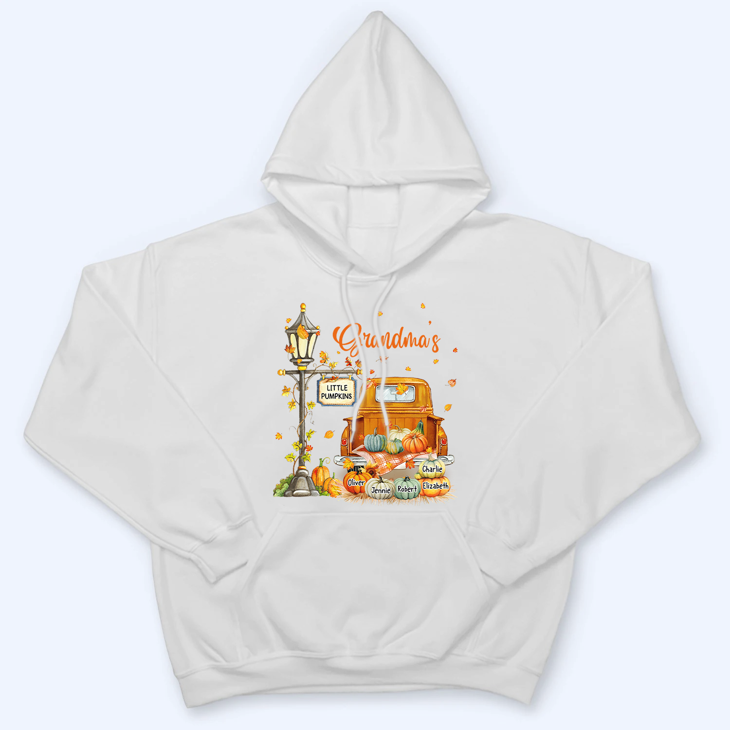 Fall Season Pumpkin Truck Grandma's Little Pumpkins - Personalized Custom T Shirt - Fall Season Gift for Grandma/Nana/Mimi, Mom, Wife, Grandparent 5