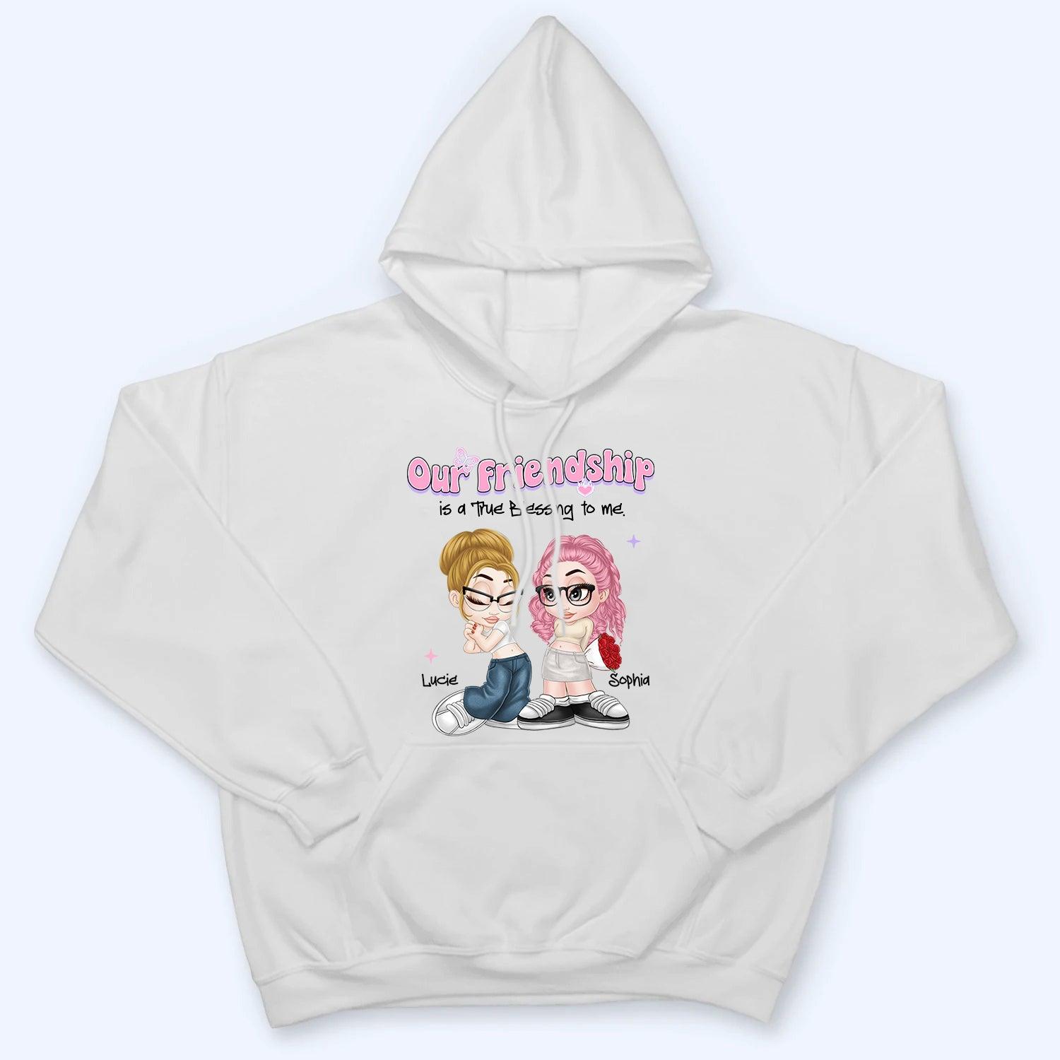 Our Friendship Is True Blessing - Personalized Custom T Shirt - Gift For Her, Besties, Friends, Sister, Soul Sisters
