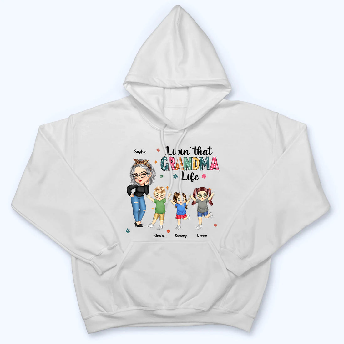 Living That Grandma Life - Personalized Custom T Shirt - Gift for Mom, Grandma, Nana, Grammy