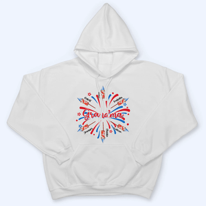 Patriotic 4th of July Grandma With Grandkids Names - Personalized Custom T Shirt - Gift for Grandma/Nana/Mimi, Mom, Wife, Grandparent - Suzitee Store