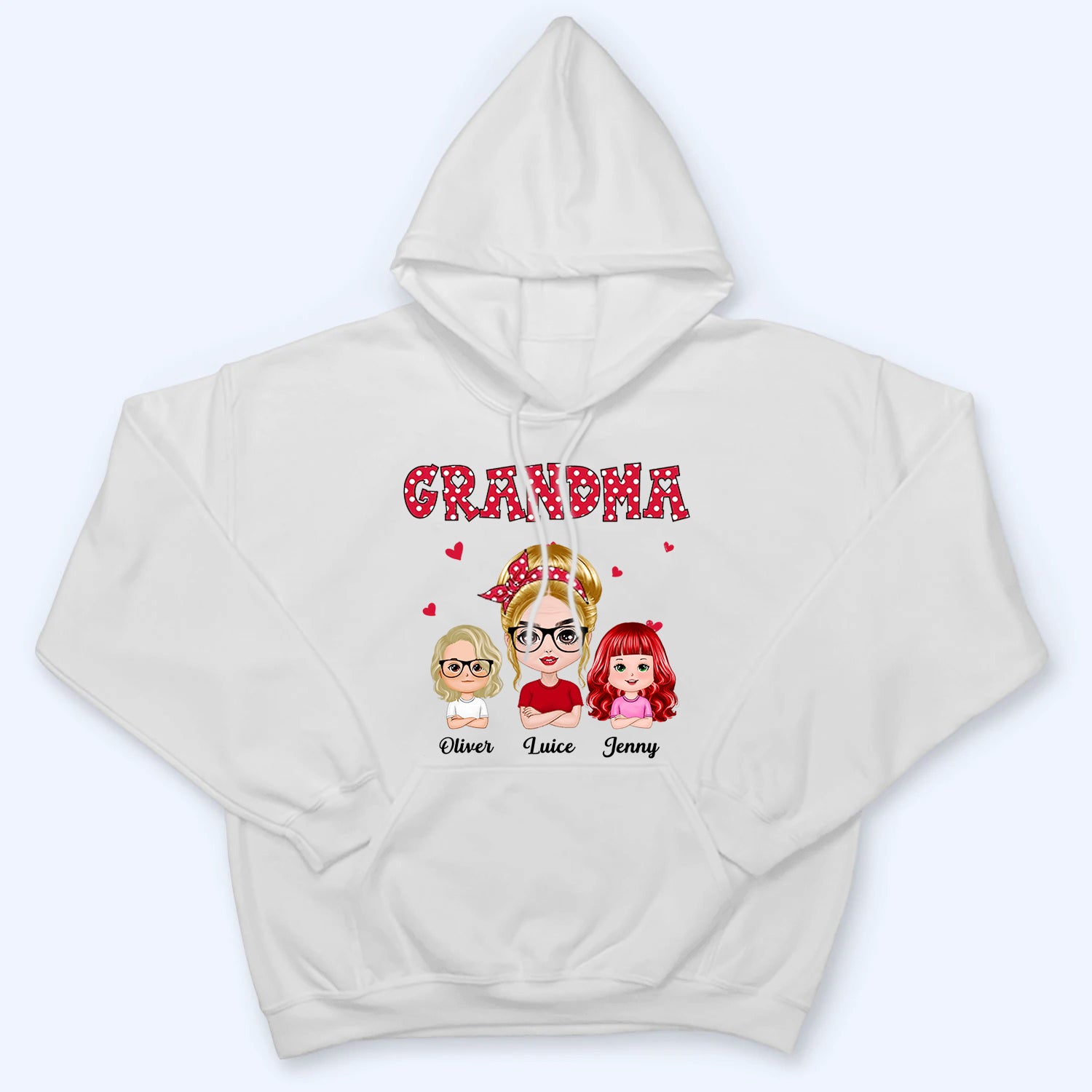 Polka Dot Pattern Grandma And Grandkids - Personalized Custom T Shirt - Gift for Grandma/Grandparent 6