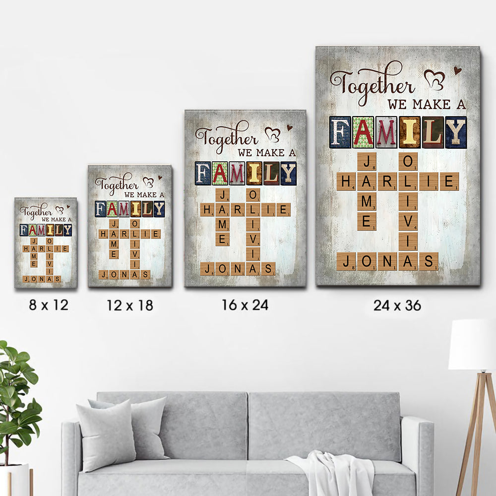 Together We Make A Family Crossword Art - Personalized Poster/Canvas Prints - Gift For Family Members, Mom and Dad 5