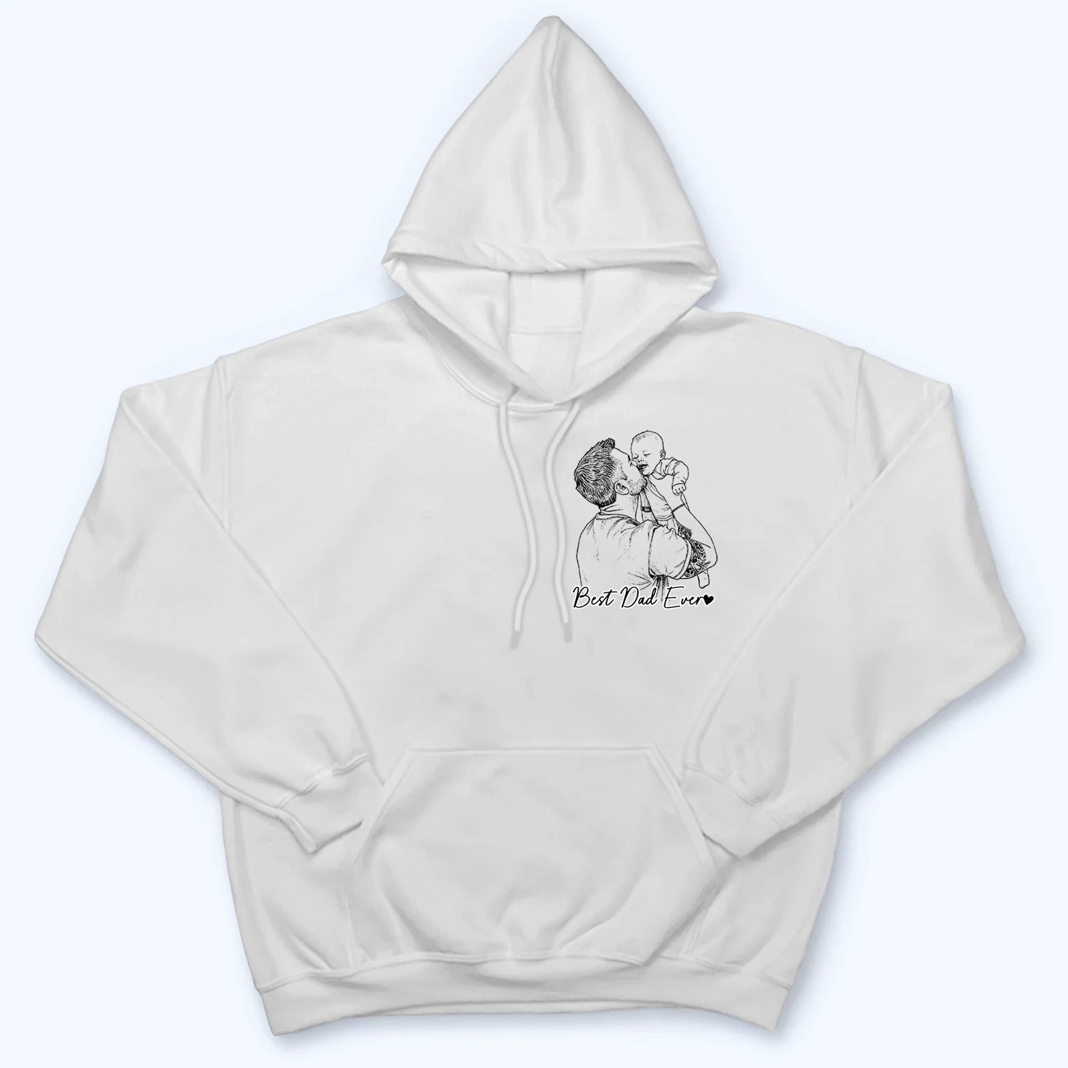 Custom Photo Sketch Line Art Dad, You’re One Of A Kind - Personalized Custom Shirt - Gift For Mom, Dad, Family Members