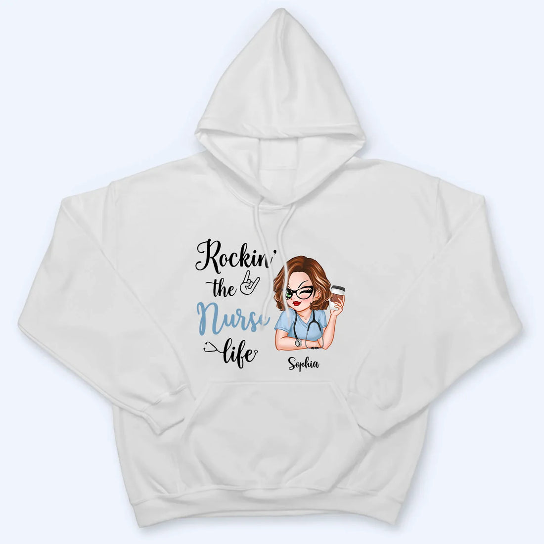 Personalized Rockin‘ The Nurse Life t-shirt, alternate view 5
