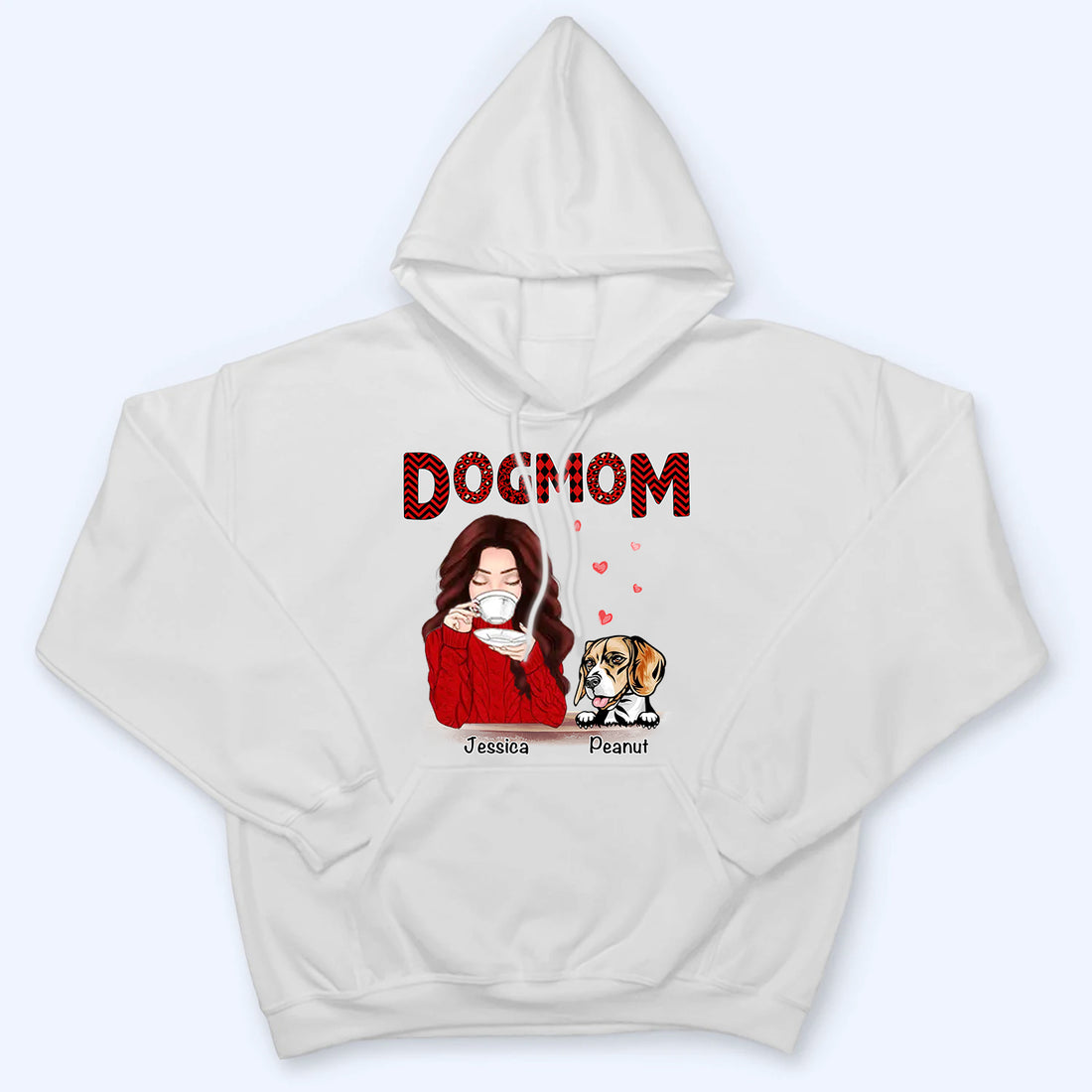 Dog Mom Red Patterned personalized t-shirt, alternate view 6