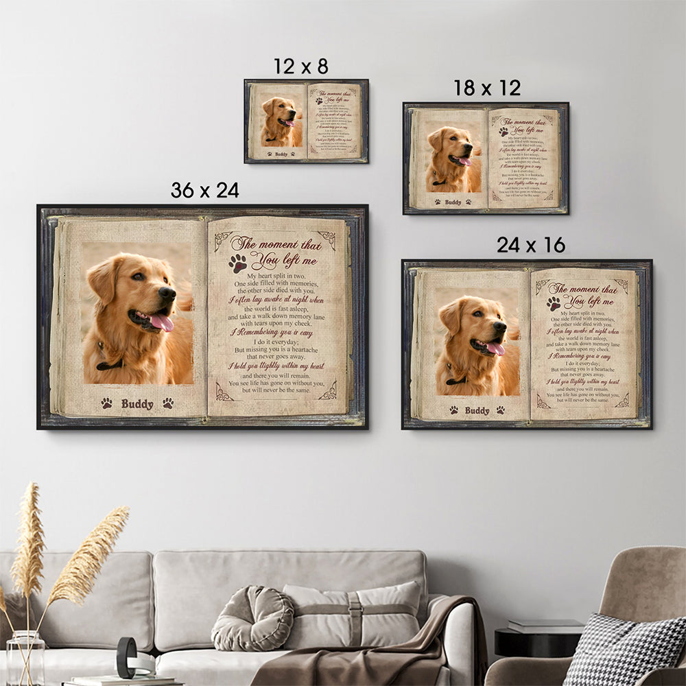 Custom Photo The Moment That You Left Me - Personalized Poster/Canvas - Memorial Gift For Dog Lovers, Cat Lovers, Pet Lovers