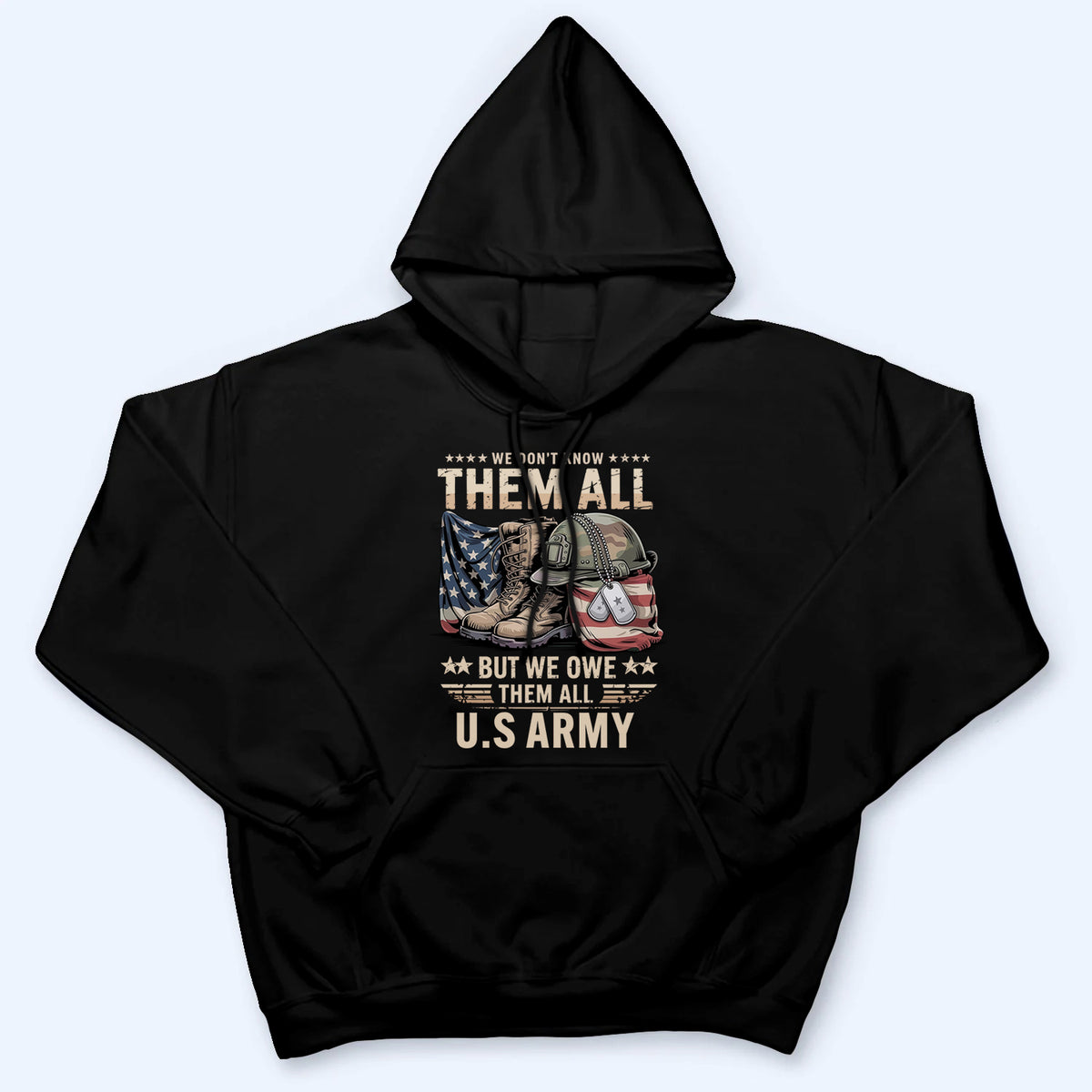 Patriotic "We Owe Them All" Veterans Day - Personalized Custom T-Shirt - Gift For Military Veteran Dad Grandpa Veteran, Memorial Day