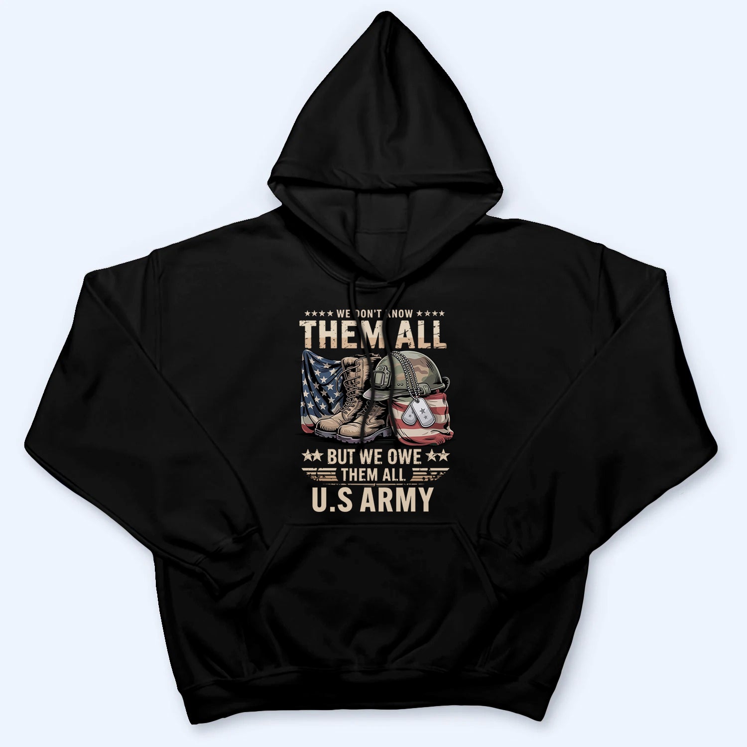 Patriotic "We Owe Them All" Veterans Day - Personalized Custom T-Shirt - Gift For Military Veteran Dad Grandpa Veteran, Memorial Day