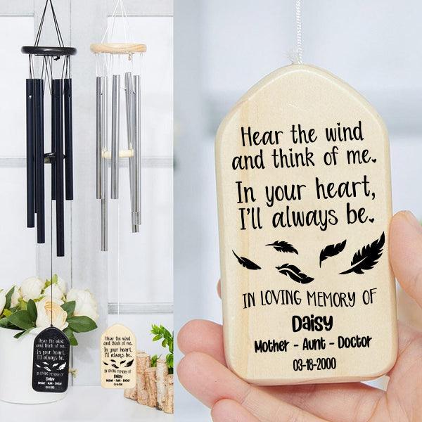 In The Loving Memory OF Family - Personalized Wind Chimes - Memorial Sympathy Gift for Family Members Grandma, Grandpa, Dad, Mom | Miscarriage Gift, Infant Loss Gifts