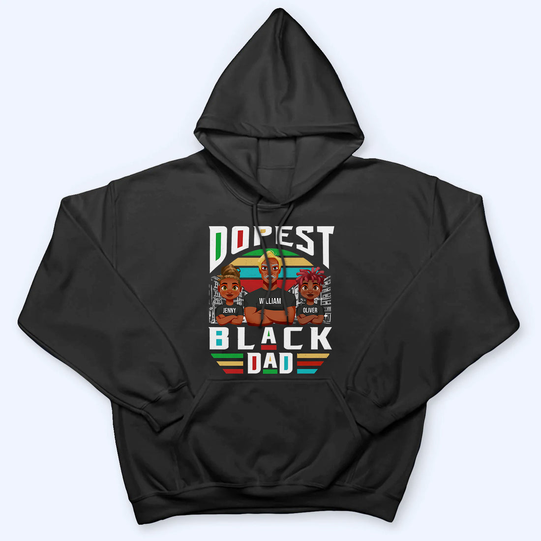 Personalized Dopest Black Dad t-shirt, alternate view 5