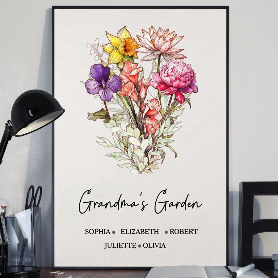 Blooming Stories Of Generations - Personalized Vertical Poster - Family Gift For Grandma, Grandpa, Grandparent